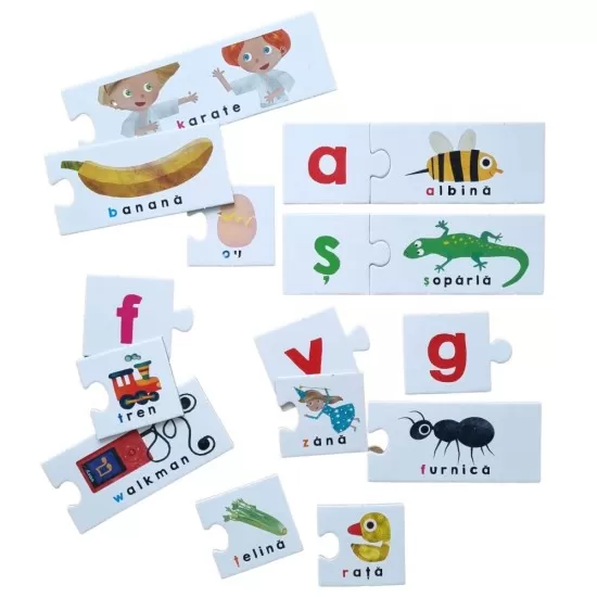Joc Headu Montessori - Joc tactil ABC in limba romana Joc Headu Montessori - Joc tactil ABC in limba romana