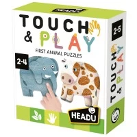 Puzzle tactil contur animale cu piese mari 2-4 ani Headu