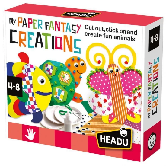 Set de creatie Headu cu animale amuzante 4-8 ani Set de creatie Headu cu animale amuzante 4-8 ani