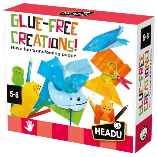 Set de creatii fara lipici cu 6 tipuri diferite de hartie Headu 5-8 ani