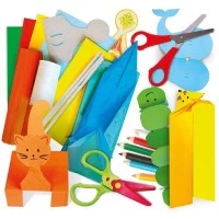 Set de creatii fara lipici cu 6 tipuri diferite de hartie Headu 5-8 ani Set de creatii fara lipici cu 6 tipuri diferite de hartie Headu 5-8 ani