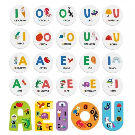 Joc educativ Headu - Sa invatam vocalele Joc educativ Headu - Sa invatam vocalele