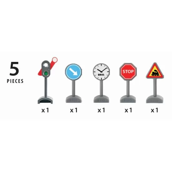Kit semne trafic pentru trenulete BRIO Kit semne trafic pentru trenulete BRIO