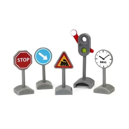 Kit semne trafic pentru trenulete BRIO Kit semne trafic pentru trenulete BRIO