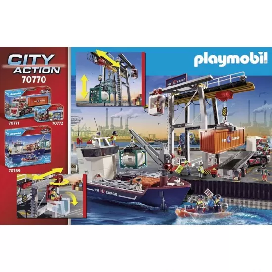 Playmobil City Action - Macara de marfa cu container Playmobil City Action - Macara de marfa cu container