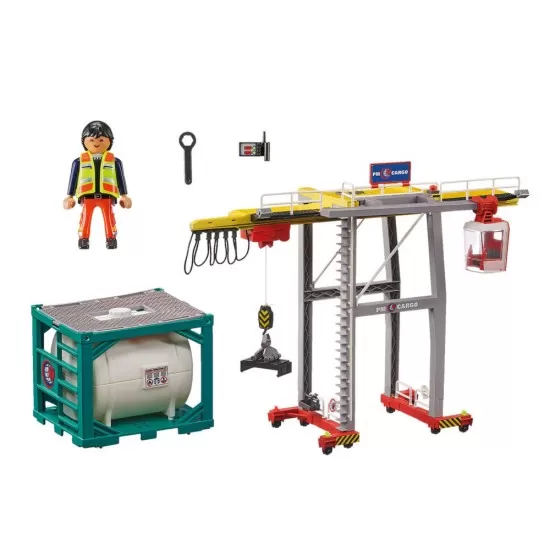 Playmobil City Action - Macara de marfa cu container Playmobil City Action - Macara de marfa cu container