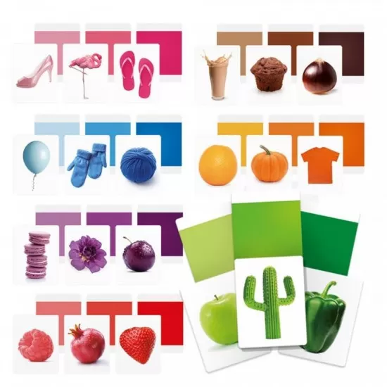 Joc Montessori cu cartonase - Sa invatam culorile Joc Montessori cu cartonase - Sa invatam culorile