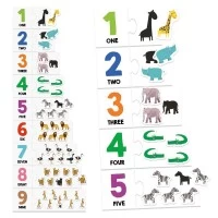 Joc Montessori Headu cu cartonase tactile cu numere si animale