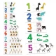 Joc Montessori Headu cu cartonase tactile cu numere si animale