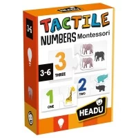 Joc Montessori Headu cu cartonase tactile cu numere si animale