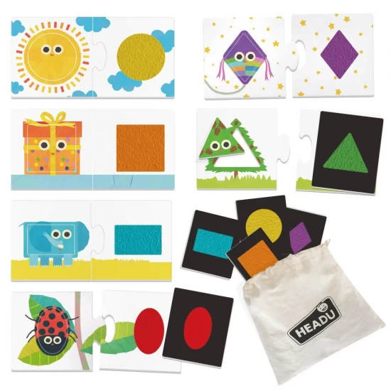 Joc educativ Montessori Headu - Forme tactile