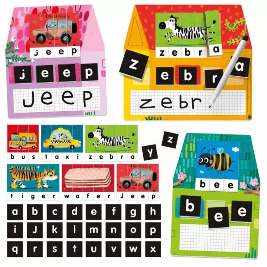 Joc Montessori Headu - Invata sa citesti si sa scrii Joc Montessori Headu - Invata sa citesti si sa scrii