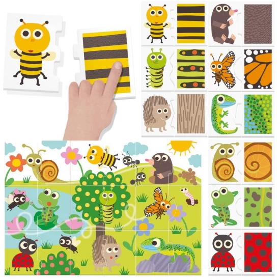 Puzzle Montessori Headu - Atinge si Observa Puzzle Montessori Headu - Atinge si Observa
