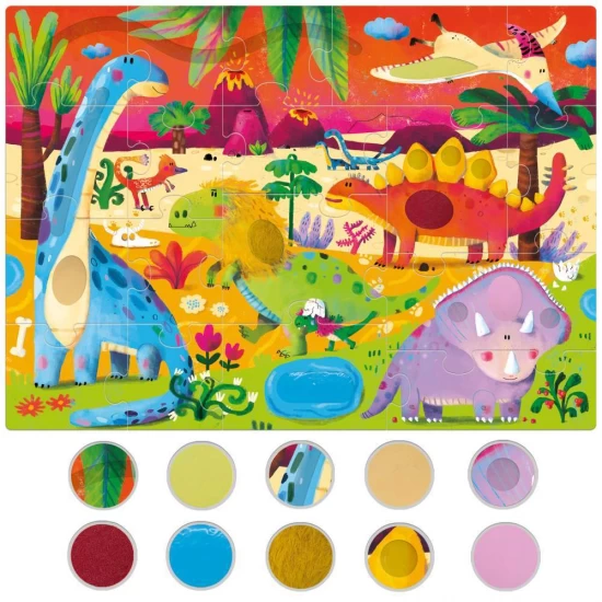 Puzzle tactil Montessori Dinozauri Headu Puzzle tactil Montessori Dinozauri Headu