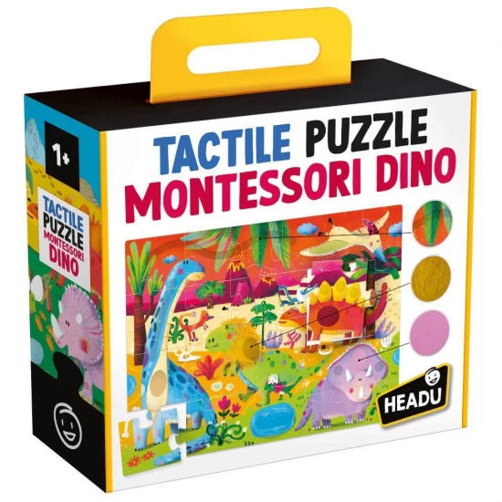 Puzzle tactil Montessori Dinozauri Headu Puzzle tactil Montessori Dinozauri Headu