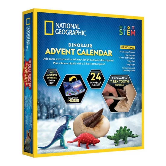 Calendar de Craciun National Geographic - Descopera lumea preistorica a dinozaurilor cu 24 de surprize