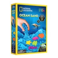 Set educativ National Geographic cu 1 kg nisip kinetic, 6 forme animale marine si tavita