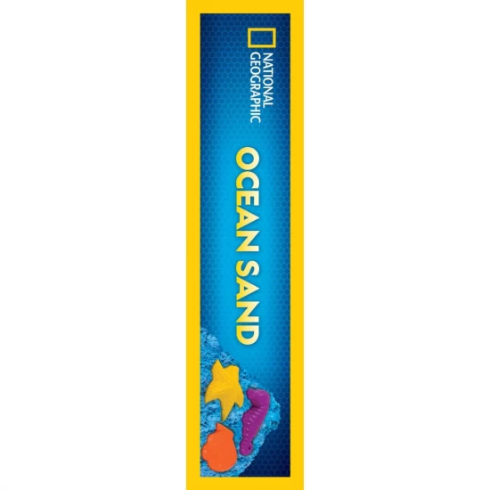 Set educativ National Geographic cu 1 kg nisip kinetic, 6 forme animale marine si tavita