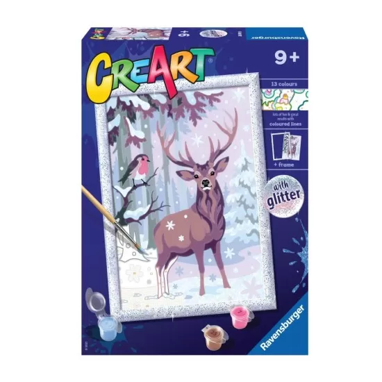 Pictura pe numere Ravensburger - Caprioara si pasare