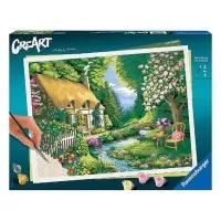 Pictura pe numere Ravensburger - Casuta pe malul raului