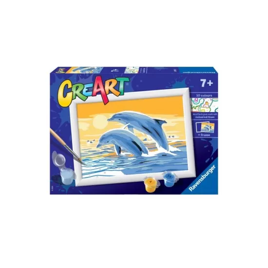 Pictura pe numere Ravensburger - Delfini Pictura pe numere Ravensburger - Delfini