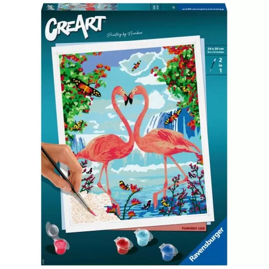 Pictura pe numere Ravensburger - Flamingo 2 Pictura pe numere Ravensburger - Flamingo 2