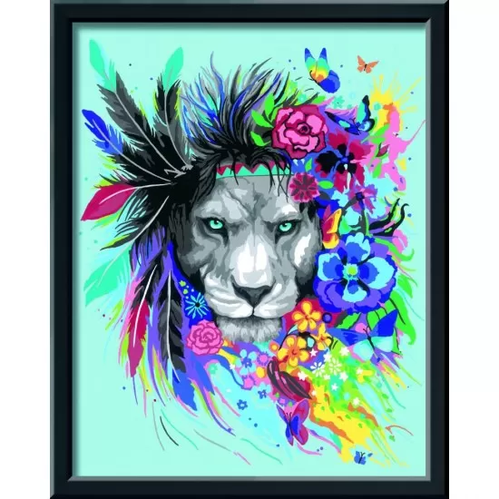 Pictura pe numere Ravensburger - Leu colorat Pictura pe numere Ravensburger - Leu colorat