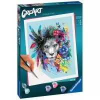 Pictura pe numere Ravensburger - Leu colorat