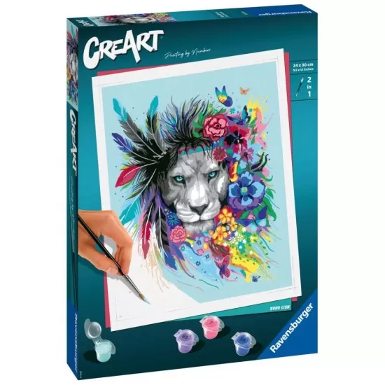 Pictura pe numere Ravensburger - Leu colorat Pictura pe numere Ravensburger - Leu colorat