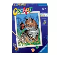 Pictura pe numere Ravensburger - Pisicuta si fluturas