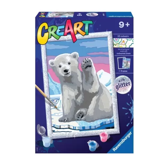 Pictura pe numere Ravensburger - Urs polar Pictura pe numere Ravensburger - Urs polar