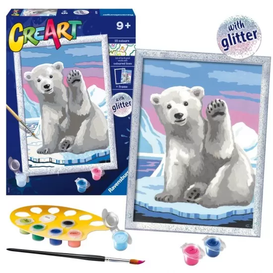 Pictura pe numere Ravensburger - Urs polar Pictura pe numere Ravensburger - Urs polar