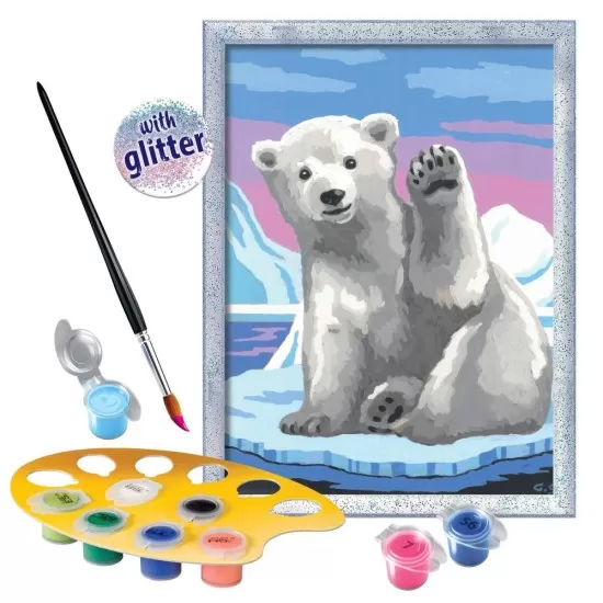 Pictura pe numere Ravensburger - Urs polar Pictura pe numere Ravensburger - Urs polar