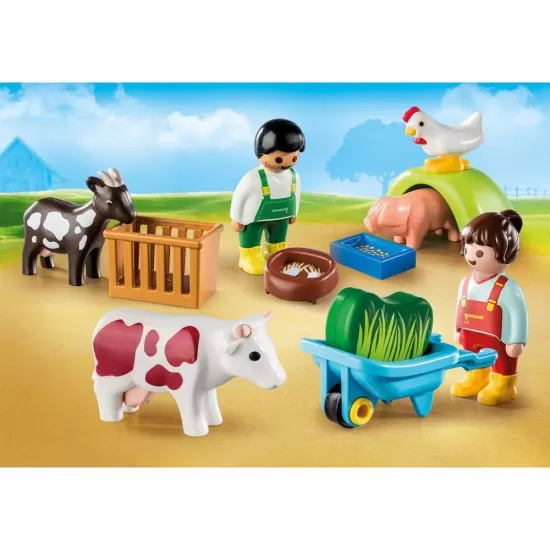 Set de joaca Playmobil 1.2.3 - Distractie la ferma Set de joaca Playmobil 1.2.3 - Distractie la ferma
