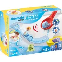 Playmobil 1.2.3 - Tobogan de apa si animale