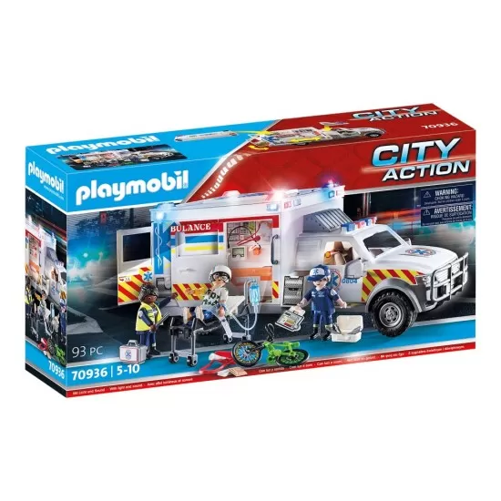 Playmobil City Action - Ambulanta cu lumini si sunete Playmobil City Action - Ambulanta cu lumini si sunete