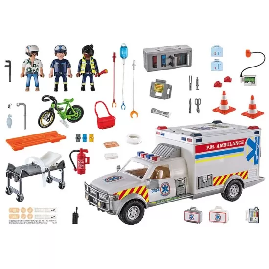 Playmobil City Action - Ambulanta cu lumini si sunete Playmobil City Action - Ambulanta cu lumini si sunete