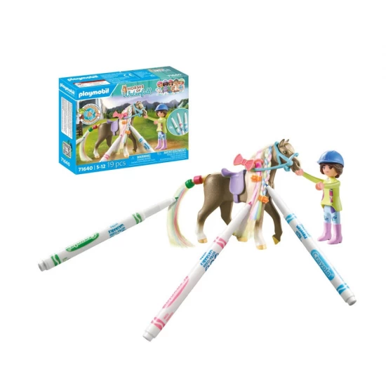 Playmobil Horses of Waterfall - Cal cu creioane Crayola Playmobil Horses of Waterfall - Cal cu creioane Crayola