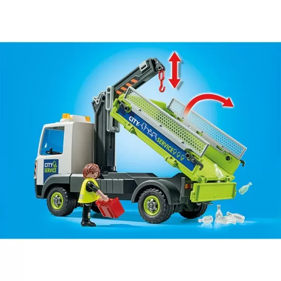 Playmobil City Action - Camion de reciclare sticla cu container Playmobil City Action - Camion de reciclare sticla cu container