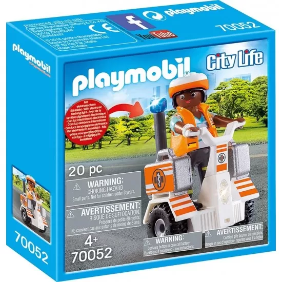 Playmobil City Life - Medic cu masina de echilibru Playmobil City Life - Medic cu masina de echilibru