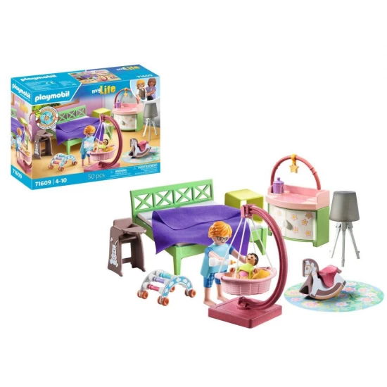 Playmobil My Life - Dormitor cu colt de joaca pentru bebelusi Playmobil My Life - Dormitor cu colt de joaca pentru bebelusi
