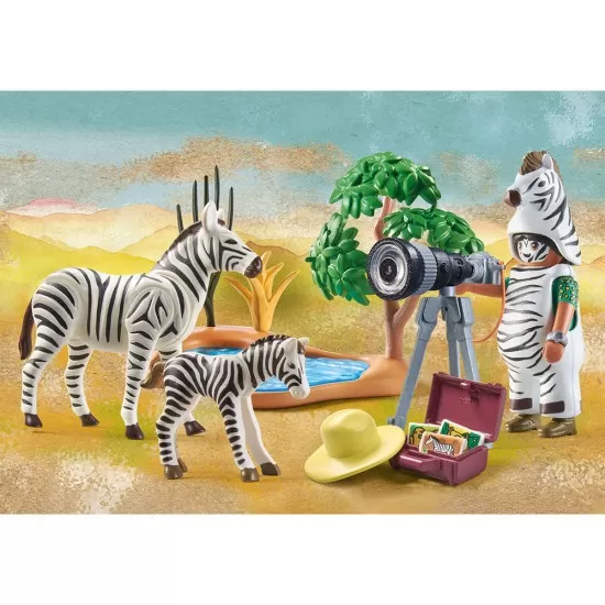 Playmobil Wiltopia - Fotograf si zebre Playmobil Wiltopia - Fotograf si zebre