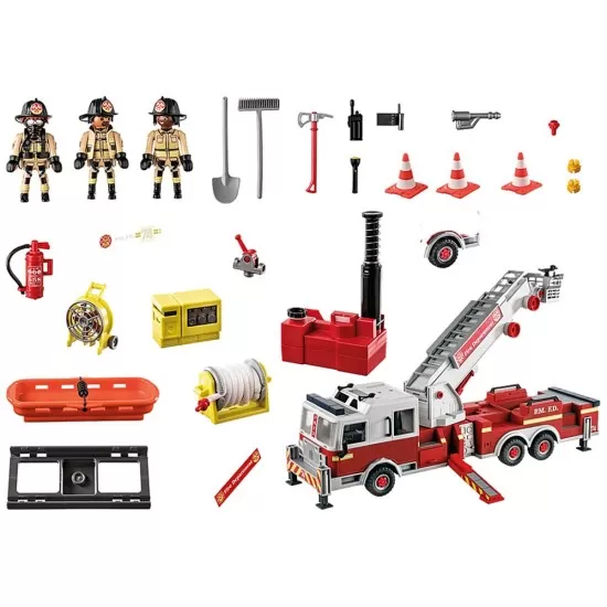 Playmobil City Action - Masina de pompieri cu scara turn Playmobil City Action - Masina de pompieri cu scara turn