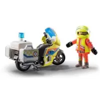 Playmobil City Life - Motocicleta galbena cu lumini