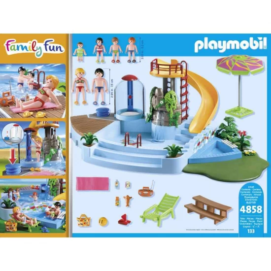 Playmobil Family Fun - Piscina cu tobogan Playmobil Family Fun - Piscina cu tobogan