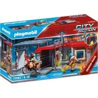 Playmobil City Action - Set mobil statie de pompieri si figurine