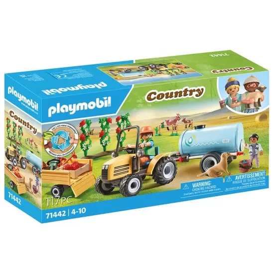 Playmobil Country - Tractor cu remorca si cisterna de apa Playmobil Country - Tractor cu remorca si cisterna de apa
