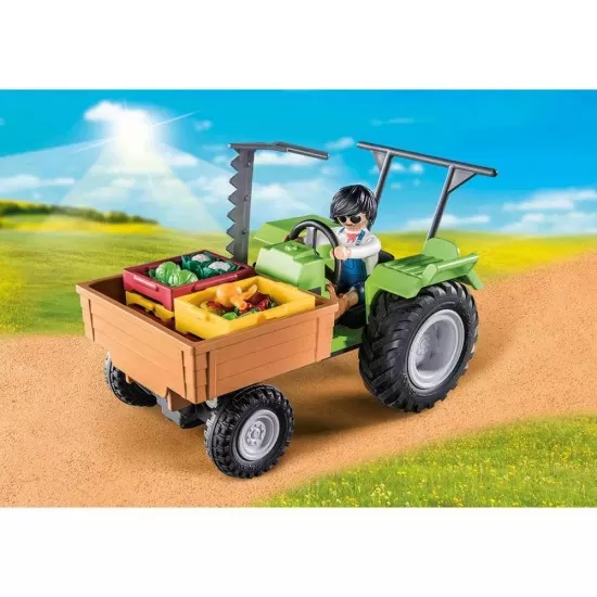 Playmobil Country - Tractor cu remorca si muncitor Playmobil Country - Tractor cu remorca si muncitor