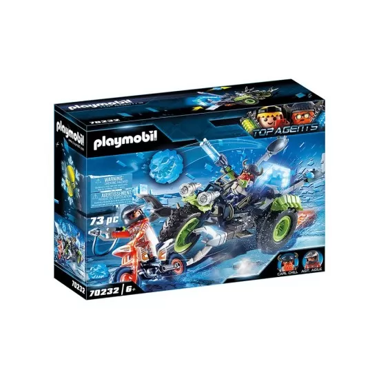 Playmobil Top Agents - Tricicleta pentru gheata si rebeli arctici Playmobil Top Agents - Tricicleta pentru gheata si rebeli arctici