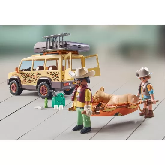 Playmobil Wiltopia - Vehicul de teren si lei
